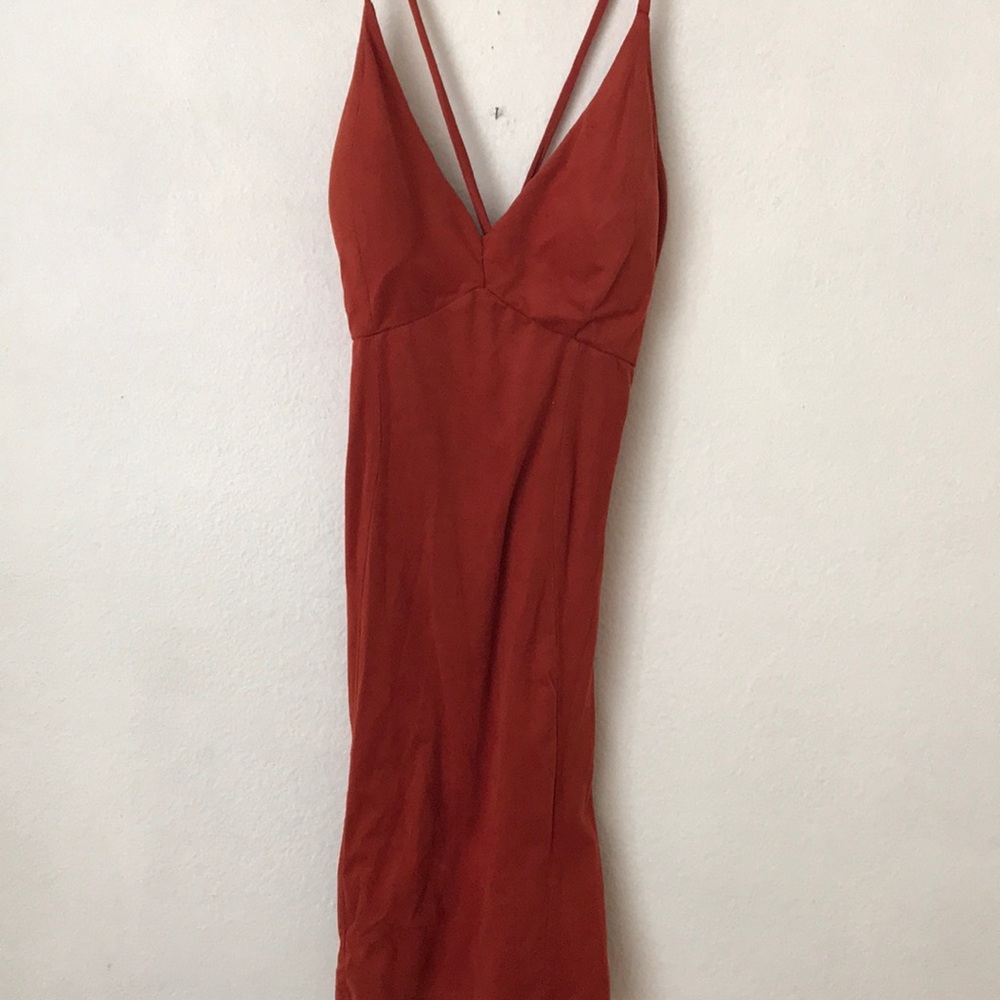Fashion nova velvet red orange mini dress